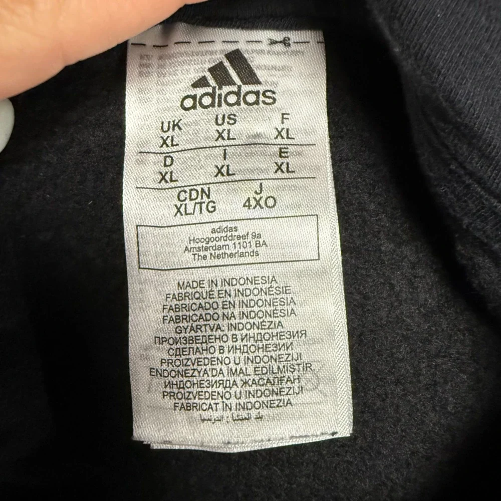 Adidas Mens Black Hoodie Sweatshirt‎ Pullover Athleisure Casual XL 4XO